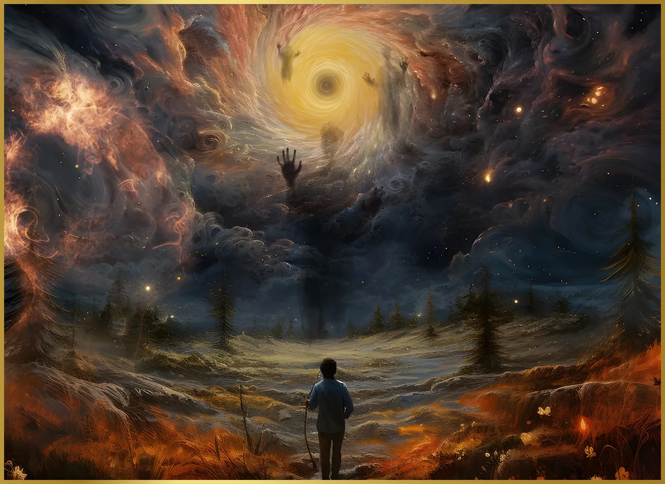 Shadowy human apparition in a haunted location, symbolizing spectral presence