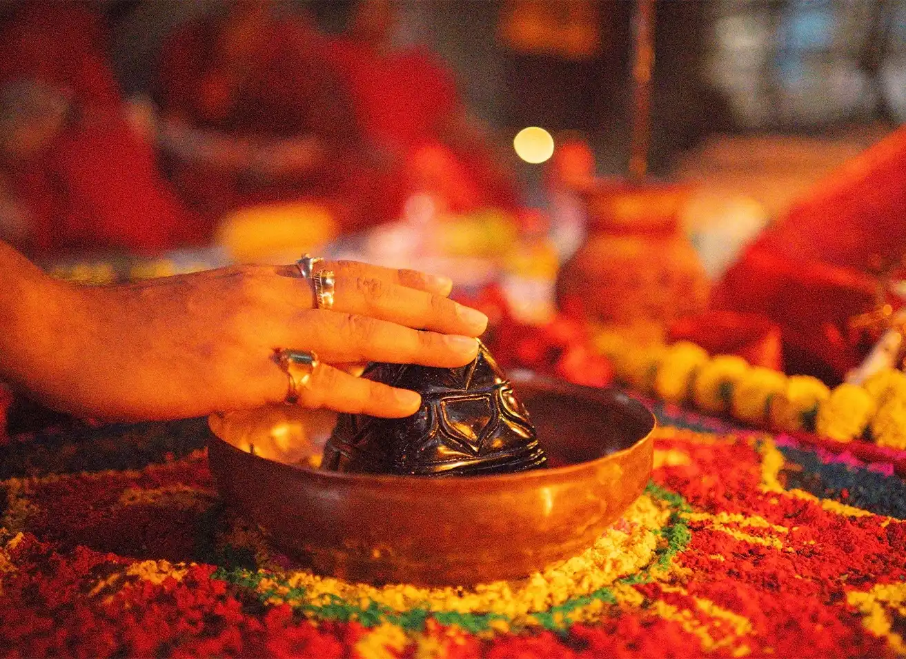 A serene seeker engaged in a Daily Tantra Sadhana Practice guided by Nabatara Foundation traditions.